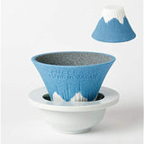 COFIL fuji Ceramic Coffee Filter Dripper with Dedicated Base and Saucer, Blue 1390400501