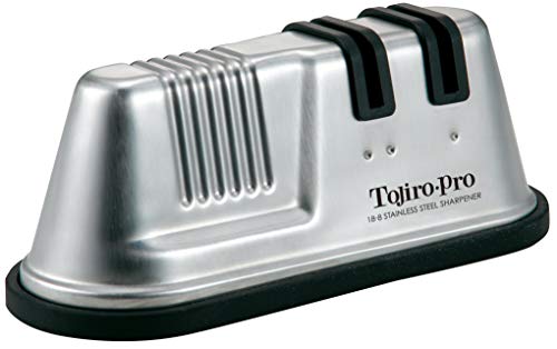 Tojiro Pro F-641 Roll Sharpener, Made in Japan, 18-8 Stainless Steel, For Double-edged Knives, Dry Type, Ceramic Whetstone, Rough Grinding, Medium Grinding, Whetstone Can Be Replaced