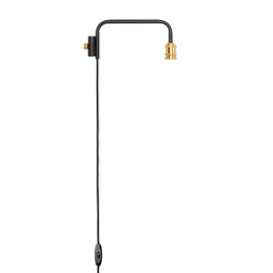 DRAW A LINE D-BLS-BK Lamp Arm, Black, Size: Width 15.0 x Depth 2.0 x Height 6.3 inches (38 x 5 x 16 cm)