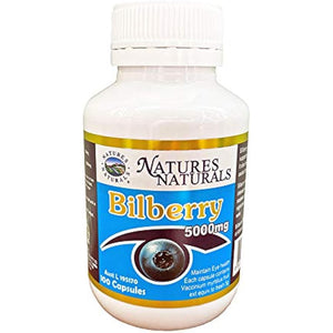 Bilberry 5,000mg GMP certified supplement Rich in anthocyanins 100 tablets Approximately 100 days supply in case