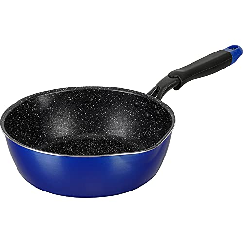 Peap refreshed deep frying pan 24cm blue IH gas compatible Can be used like a pot Bake Boil Boil Fry Mega Fuka NEO RB-2153