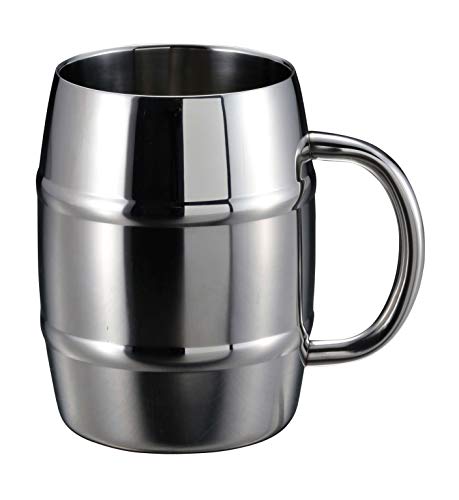 Captain Stag (CAPTAIN STAG) Cup Mug Cup Beer Jockey Beer Jock Double Stainless Vacuum Double Structure Holder Holding Stooled Barrel Cold Stainless Steel UE-3498 UE-3499