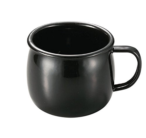 CAPTAIN STAG UH-519 Enameled Cup for BBQ, 13.5 fl oz (400 ml), Black, CS Black Label