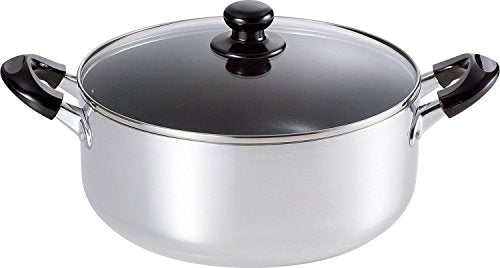Peace Fraise Two-handed pot Curry stew Oden Cooking pot Sasara 26cm Fluorine resin processing Large pot with glass lid IH compatible SM-8818