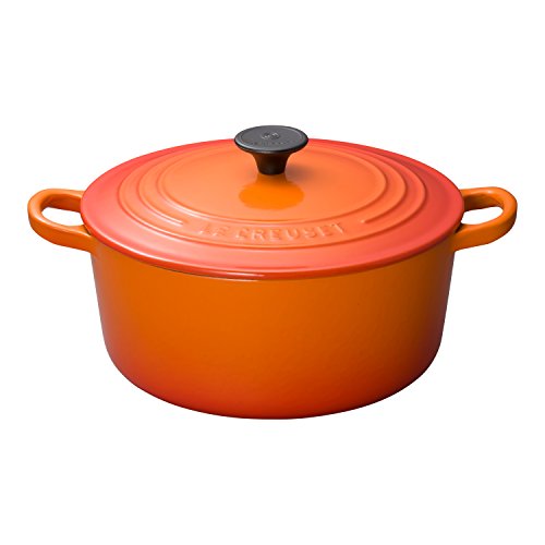 Le Creuset Cast Hollow Pot Cocotte Rondo 22 cm Orange Gas IH Oven Compatible Japan Regular Sale