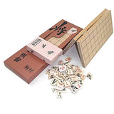 Wooden Introductory Shogi Board Set, Special Shogi Set (Shinkei No. 4 Folding Shogi Board and Good Pressed Pieces) in Box