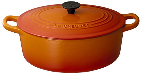 Le Creuset Casting Hollow Pot Cocotte Oval 25 cm Orange Gas IH Oven Compatible Japanese regular sale