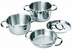 Vitacraft Two-handed pan IH compatible Stainless steel lid with 10-year warranty 4-piece set Mini pan set 2800