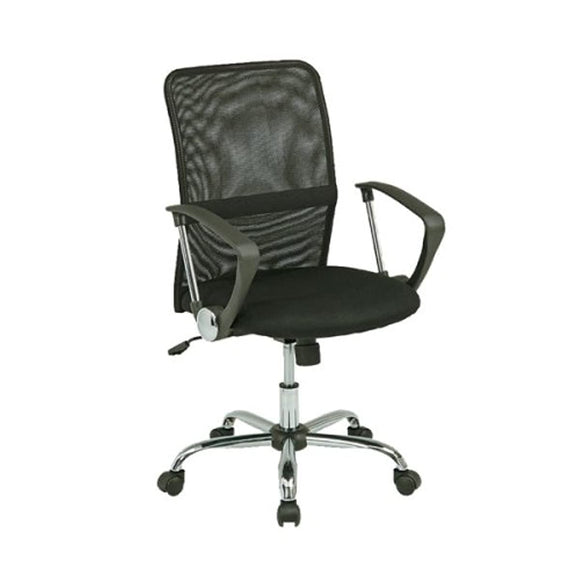 Fuji Boeki 90874 Office Chair, Desk Chair, Black, Mesh, Lumbar Support, Armrests