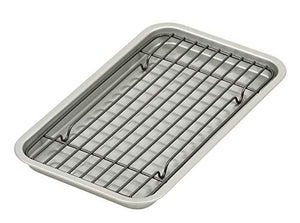 Pearl Metal Bakeware Silver Width 24.5cm Fluorine Processing Oven Toaster Plate Ami Set HB-4511