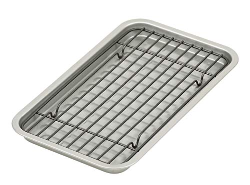 Pearl Metal Bakeware Silver Width 24.5cm Fluorine Processing Oven Toaster Plate Ami Set HB-4511