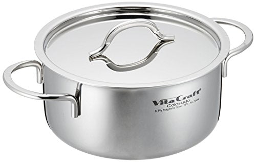 Vitacraft Two-handed pan IH compatible Stainless steel with lid 10 year warranty Colorado 3.1L 20cm 2504