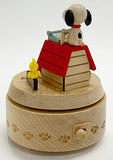 Sanrio H 9156 Wooden Music Box, Snoopy Dog House, Beige