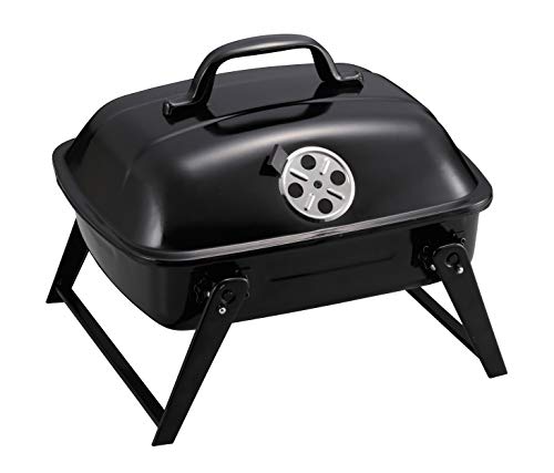 Captain Stag UG-61 BBQ Stove, Grill, Oven, Bonfire Stand, BBQ, Smoke Oven Grill, Mini, Lid Included, Black