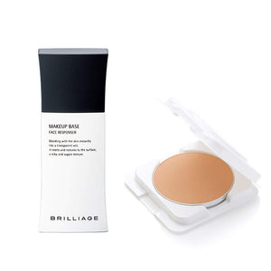 Brilliage Makeup Base + Intelligent Activate Refill Creamy Foundation (Elegant Beige 40) Set [Makeup Base] SPF25・PA++ [Creamy Foundation] SPF34・PA+++ Sponge included [Brand produced by Chiaki Shimada]