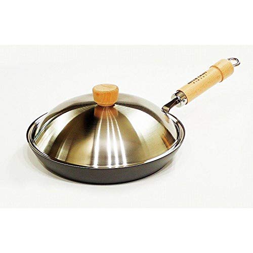Riverlight Frying Pan Set Silver 24cm Polar Japan Thick Plate Frying Pan Set with Cover Wok