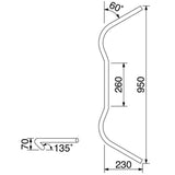 HURRICANE HB0176C-01 P1 "Wide Low Old 2 Handle Bar, Chrome Plated