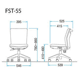 TOKIO FST-55 3D Seat Anti-Fatigue Office Chair, Compact Type, Armless, Black