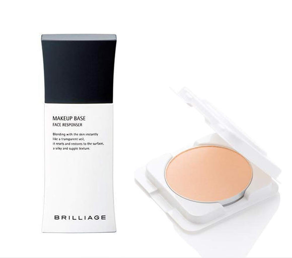 Brilliage Makeup Base 33g + Authentic Woman Peerless Refill Set [Makeup Base] Makeup base / SPF25・PA++ 33g [Foundation] SPF50・PA++++ [Color] Elegant Beige 40 [Brand produced by Chiaki Shimada]