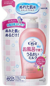 Kao Biore u Moisturizing Milk for Bathing, Gentle Floral Fragrance, Refill (250mL), Refill, For Wet Skin, Body Milk, Moisturizing Emulsion