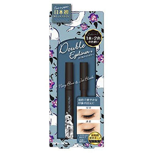 miru miru double liquid eyeliner 02 jet black/lapis lazuli