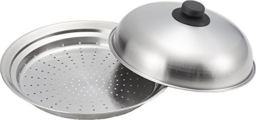Yoshikawa YJ2611 Steamer, Domed Type, Compatible with 9.4 - 10.2 inches (24 - 26 cm) Frying Pans, Easy Steaming Plate