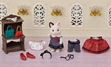 Sylvanian Families Town TVS-10 Town Fashion Outfit Set, Charcoal Cat Big Sister