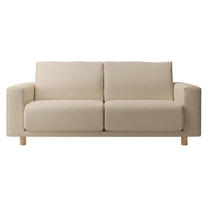 Muji 82585292 Cover, Beige, Cotton Linen Basketweave Sofa Body, 2.5 Seater, Urethane, For Pocket Coils