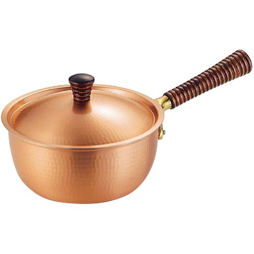Shinko Metals Single Handle Pot, Bare Copper, 7.1 inches (18 cm), Copper-Easy, Magokoro Concentrated MD-0102
