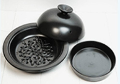 Mino ware steamer Slish steamed type saucer depth approx. 3.5 cm Color Black Orange Power towel set