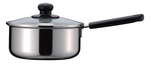 PEARL METAL H-7769 Single Handle Pot, 7.1 inches (18 cm), Glass Pot with Lid, Induction Compatible, Quintes