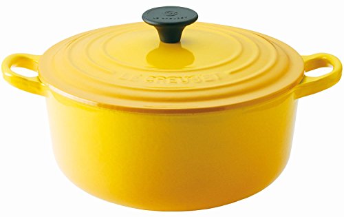 Le Creuset Pot 22cm IH Compatible Cocotte Rondo Dijon Yellow Japanese regular sale
