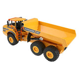 DoubleE Radio Controlled Car for Kids, Officially Licensed Volvo Dump Car, Heavy Machinery, 15.4 inches (39 cm), 126 2.4 ghz Yellow