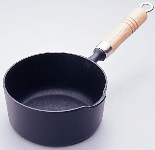 Iwachu Iwachu Frying pot 16 (with wooden handle) Black baking Inner diameter 16 cm Nanbu Tekki for direct fire 24038
