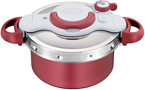 Tefal pressure pan 4.2L IH compatible for 2 to 4 people One-touch opening and closing 2in1 Crypso Minit Duo Red P4604236 T-fal