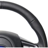 REAL (Real) Steering [Levogue (VM4/VMG)/WRX STI (VAB)/WRX S4 (VAG)] All Leather [Center Mark] (Blue x Black Euro Stitch) SBA-LPB-BL