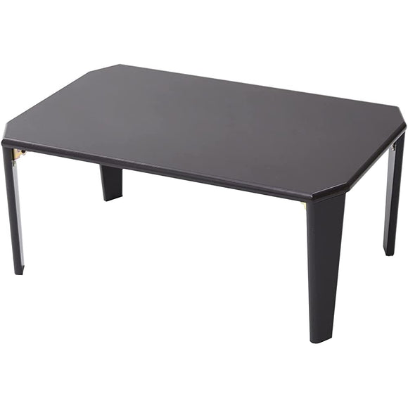 Yamazen TWL-7550 (DBR) Low Table, Width 29.5 x Depth 19.7 x Height 12.8 inches (75 x 50 x 32.5 cm), Mirror Finish, Compact Storage, Rounded Corners, Easy to Fold, Finished Product, Dark Brown, Work-from-Home