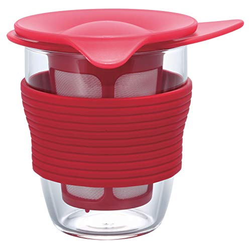 HARIO HDT-M-R Handy Tea Maker, 6.8 fl oz (200 ml), Red
