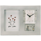 Ikeda Clear Sound Quartz Silver Music Box Photo Frame with Clock (SMAP) 53030 Picture Size: Approx. 4.6 x 3.3 inches