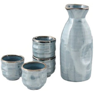 5pc Sake Set Lt Blue