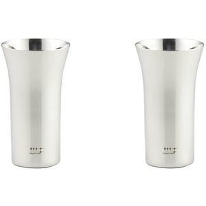 Yoshikawa YJ1108 Tumbler, Made in Japan, Stainless Steel, Single Bite Beer, Silver, 6.4 fl oz (190 ml), 2 Pieces