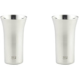 Yoshikawa YJ1108 Tumbler, Made in Japan, Stainless Steel, Single Bite Beer, Silver, 6.4 fl oz (190 ml), 2 Pieces