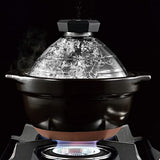 HARIO GNR-200-B-AZ Rice Pot with Glass Lid, 2-3 Cups, Banko Ware Rice Cooking, Earthenware Pot