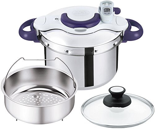 Tefal Pressure Cooker 6L IH Compatible 4 6 Person Timer One Touch Opening and Closing 10 Year Warranty Crypso Minit Perfect Purple P4620735 T-fal