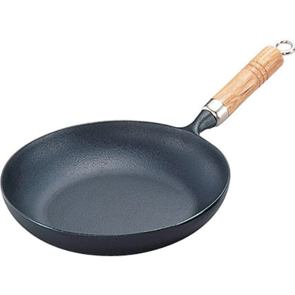 Iwachu 24006 Omelet Pan 24 (with Wooden Pattern), Black Baked, Inner Diameter 9.3 inches (23.5 cm), Induction Compatible, Frying Pan, Nambu Ironware