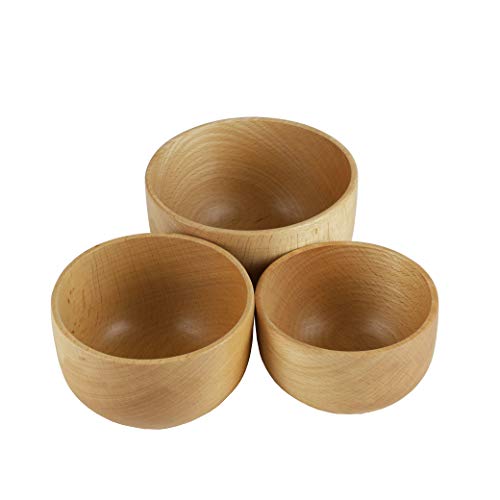 CAPTAIN STAG UP-2657 Wooden Dinnerware, Cup, Bowl, Rice Bowl, Stacking, Wooden Cups, Set of 3, Capacity: Large, 15.3 fl oz (440 ml), Medium, 12.0 fl oz (330 ml), Small 6.8 fl oz (200 ml)