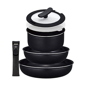 Ever Cook Frying Pan Set 6-piece set Detachable IH compatible Bincho charcoal 2-year warranty Doshisha