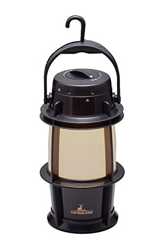 Captain Stag God UK-4012 Warm LED Lantern, Stepless Dimmer, Metal Black