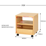 Wooden side table with casters 30 x 300,000 wagon Simple table Small ivory MTKMK-0045IV