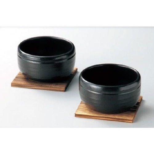Bibimbap Pot Set of 2, Yokkaichi Banko Ware, Includes Fun Goods (Kitchen Supplies)